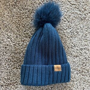 Cozy Blue Knit Pom-Pom Hat for Kids
